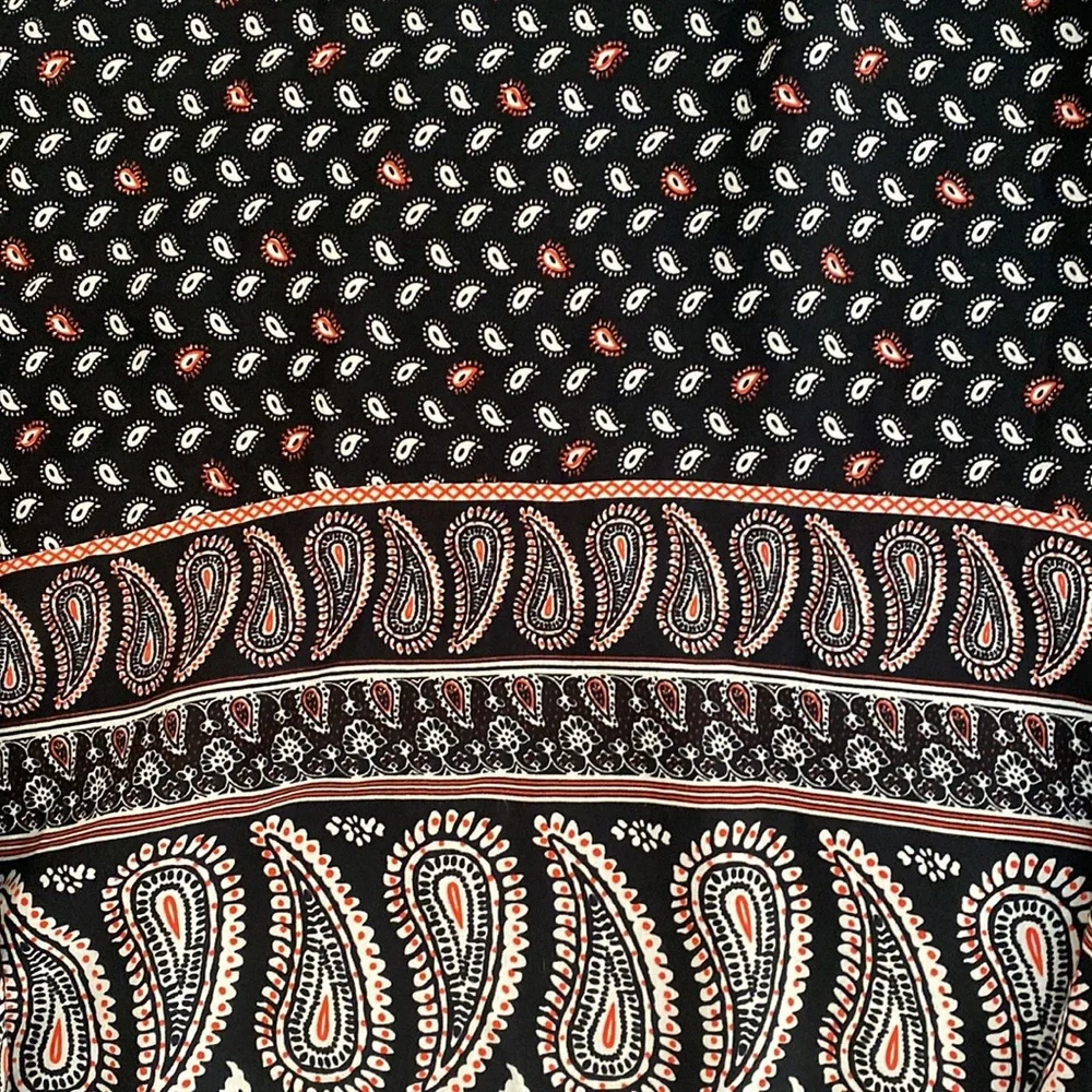 Paisley Print Elastic Waist Midi Skirt - Size 18 - Picture 3 of 8